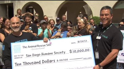 $10K donation will help San Diego Humane Society with vet care
