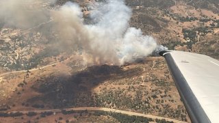 Bunnie Fire burns near Ramona.