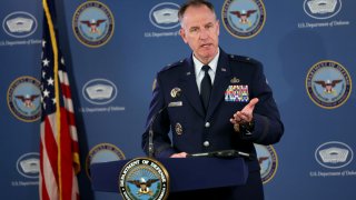 Department of Defense Press Secretary Gen. Patrick S. Ryder speaks at a press conference at the Pentagon on April 13, 2023 in Arlington, Virginia.