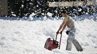 Fire-retardant foam was “unintentionally released” in an aircraft hangar at Travis Air Force Base in California on Sept. 24, 2013, says the Defense Visual Information Distribution Service.