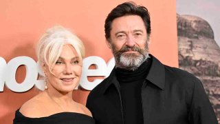 FILE - Hugh Jackman, right., and Deborra-Lee Furness Jackman attend the premiere of "Ghosted" in New York on April 18, 2023.