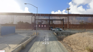 U.S. Border Patrol arrived at the border fence near the Otay Mesa Port of Entry to investigate an apparent fall on Sept. 15, 2023. (Google Maps)