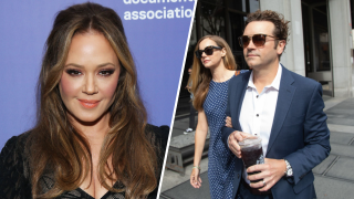 (L) Leah Remini in 2019, and Danny Masterson (R), arriving at court earlier this year.