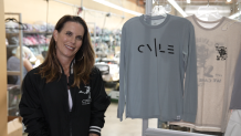 Aubri Steele, Founder and CEO of Civile designs and manufactures her pickle-ball only clothing line in Solana Beach. 