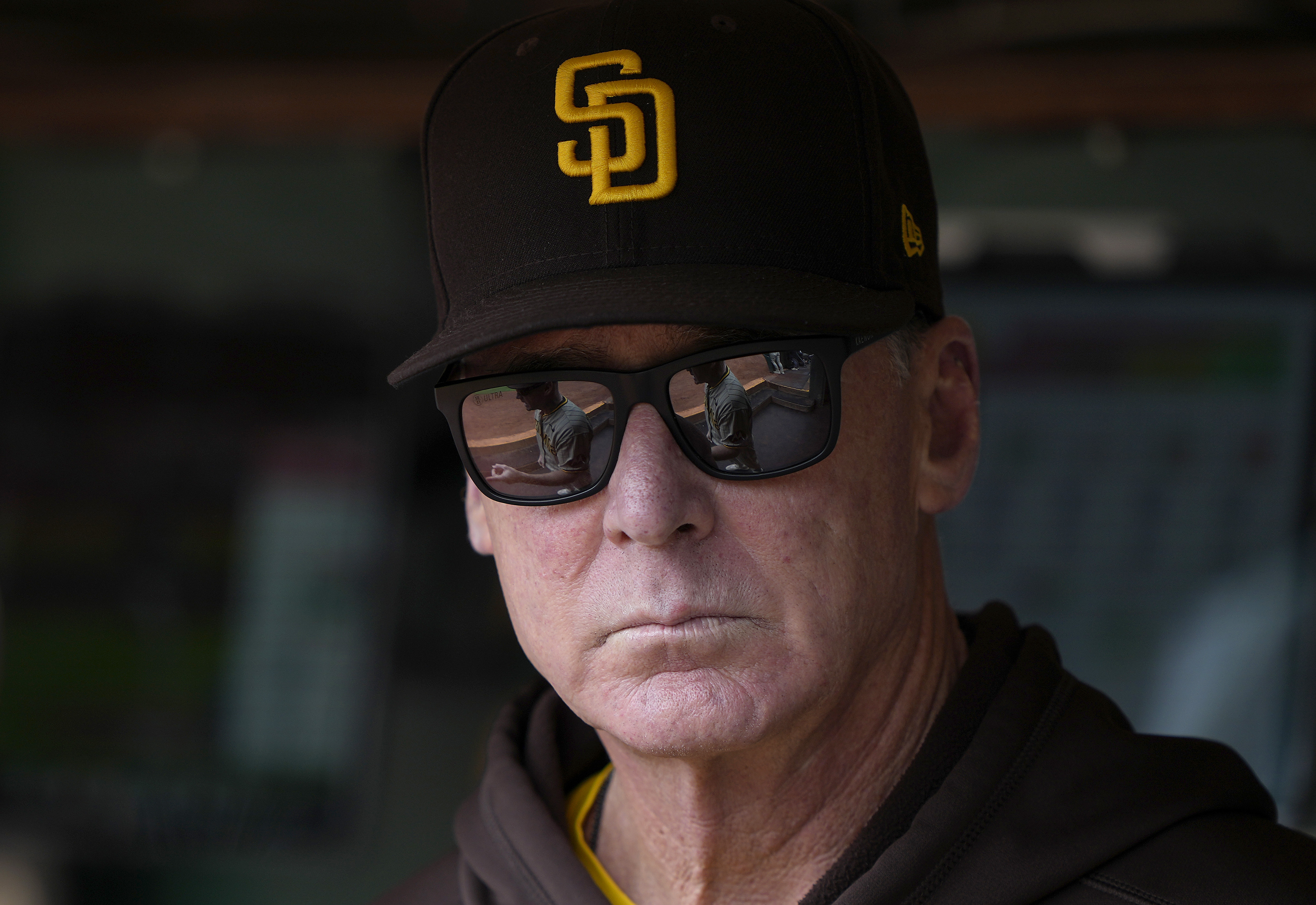 San Diego Padres manager Bob Melvin walks off the field during the News  Photo - Getty Images