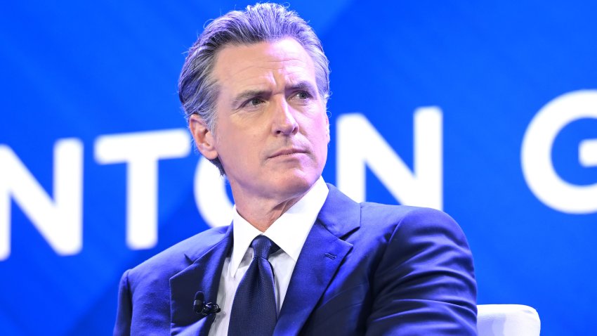 NEW YORK, NEW YORK – SEPTEMBER 18: California Gov. Gavin Newsom speaks onstage during the Clinton Global Initiative September 2023 Meeting at New York Hilton Midtown on September 18, 2023 in New York City. (Photo by Noam Galai/Getty Images for Clinton Global Initiative)