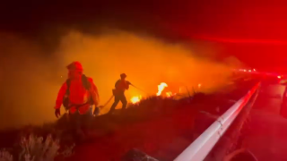 A screenshot of the Miller Fire taken from a video Cal Fire San Diego posted on X on Oct. 29, 2023.