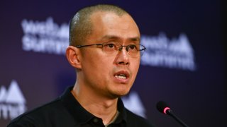 Binance cofounder and CEO Changpeng Zhao speaks during the 2022 Web Summit in Lisbon, Portugal, on Nov. 1, 2022.