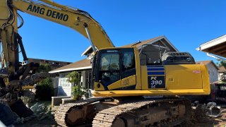 A large piece of equipment operated by AMG Demolition was parked at the Bancroft Street site this week.