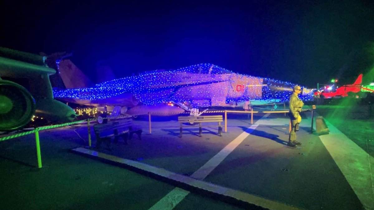 USS Midway covered in twinkling lights for ‘Jingle Jets’ holiday event