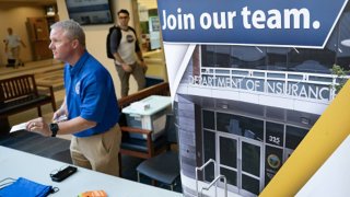 A sign at the Cape Fear Community College’s Business and IT Career Fair at Cape Fear Community College North Building in Castle Hayne, North Carolina, US, on Wednesday, Sept. 20, 2023.