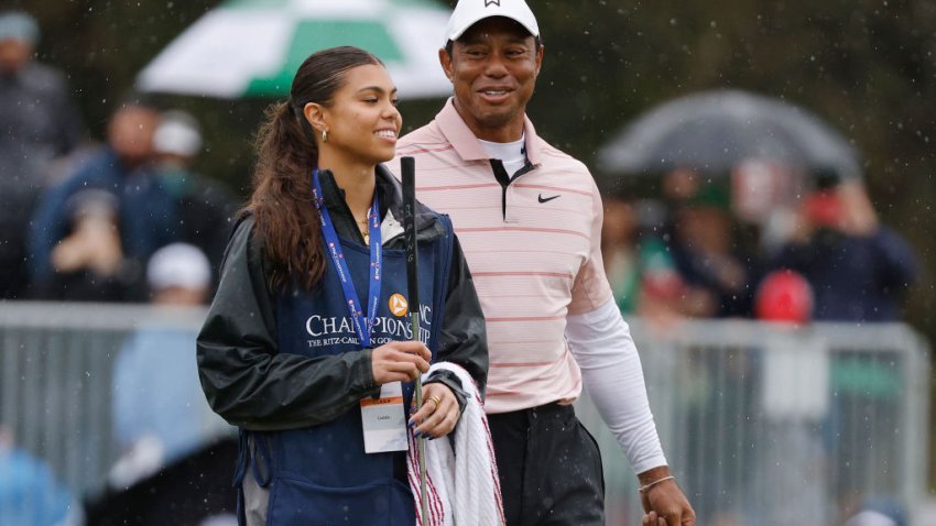 Tiger Woods and his daughter Sam Woods.