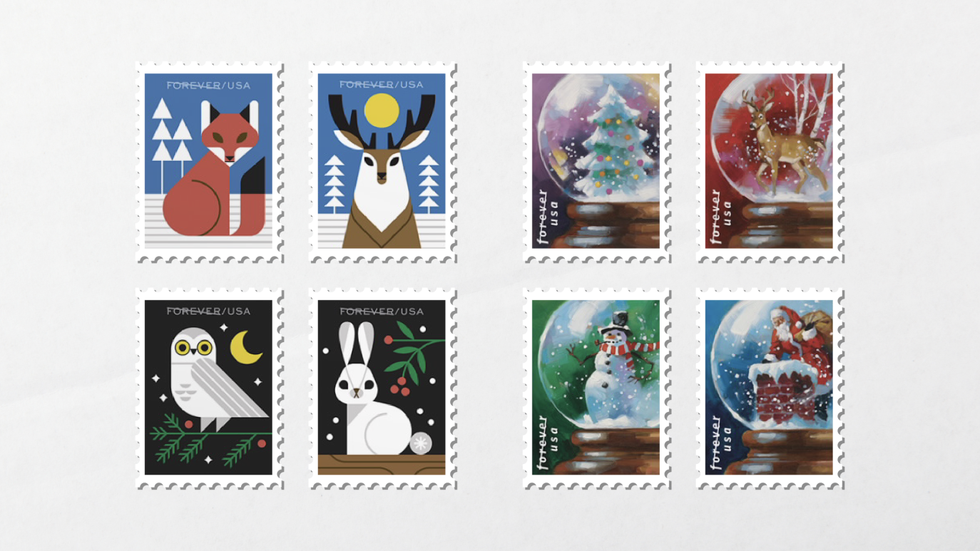 USPS unveils 2023 holiday postage stamps NBC 7 San Diego