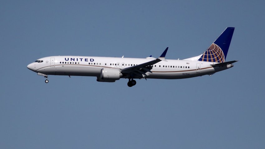 A United Airlines Boeing 737 Max 9 aircraft lands at San Francisco International Airport on March 13, 2019 in Burlingame, California.