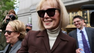 E. Jean Carroll exits the Manhattan Federal Court following the verdict in the civil rape accusation case against former U.S. President Donald Trump, New York City, May 9, 2023.