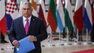 Viktor Orban, Hungary’s prime minister, arrives on day one of the European Union (EU) leaders summit at the EU Council headquarters in Brussels, Belgium, on Monday, May 30, 2022.