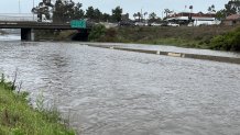 SR-78 in North County was completely flooded by heavy rains on Jan. 21, 2024.