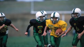 Children playing football