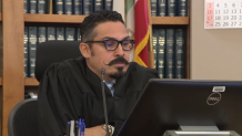Judge Enrique Camarena rules against a motion from Larry Millete's defense attorney at a status hearing on January 8, 2024.