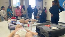 Latina students get the opportunity to see what it's like to be an EMT/paramedic on Jan. 20, 2024. (NBC 7 San Diego)