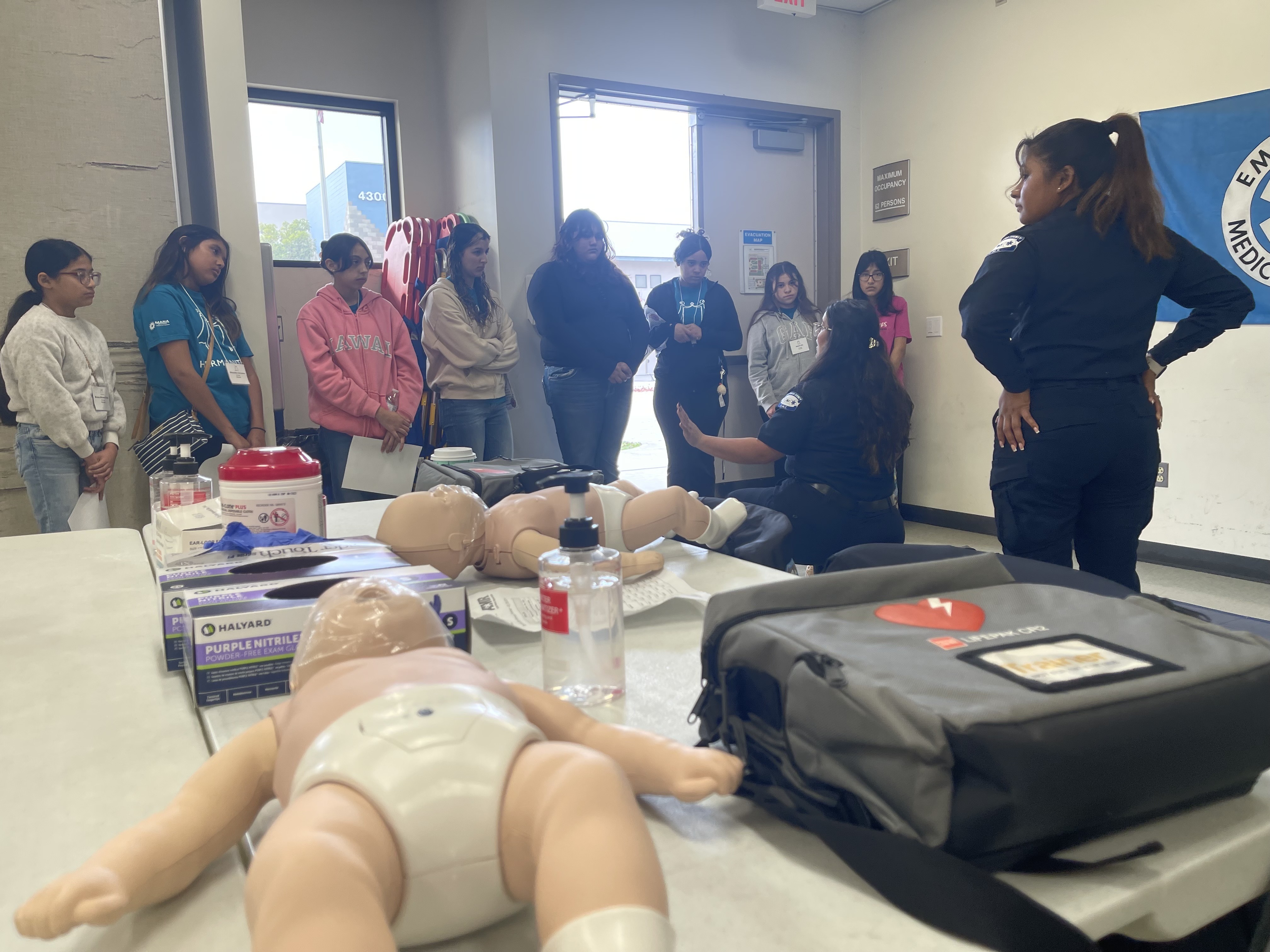 Latina students get the opportunity to see what it's like to be an EMT/paramedic on Jan. 20, 2024. (NBC 7 San Diego)