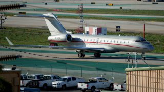 A VistaJet private jet, dubbed "The Football Era,"