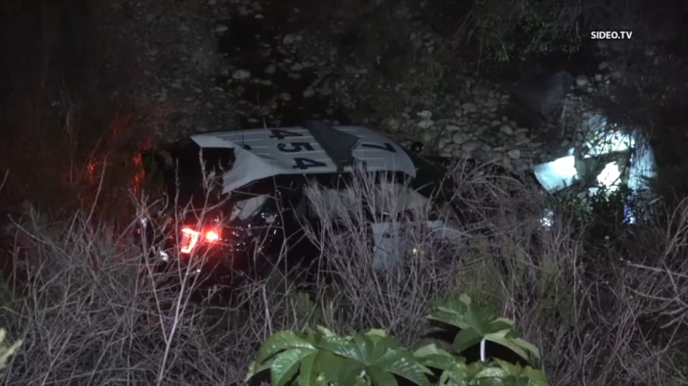 SDPD cruiser, pursuit car end up in canyon after high-speed chase on SR ...