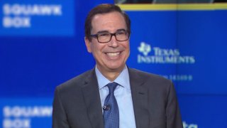 Former Treasury Secretary Steve Mnuchin speaking on CNBC’s Squawk Box in New York on March 14th, 2024. 