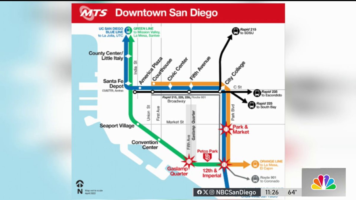 MTS ramping up transit ahead of Padres opening day – NBC 7 San Diego