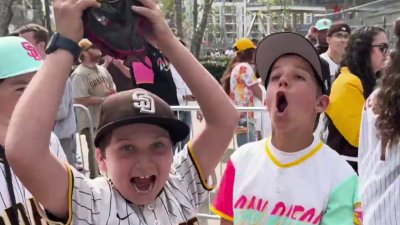 Padres celebrate Opening Day victory at Petco Park