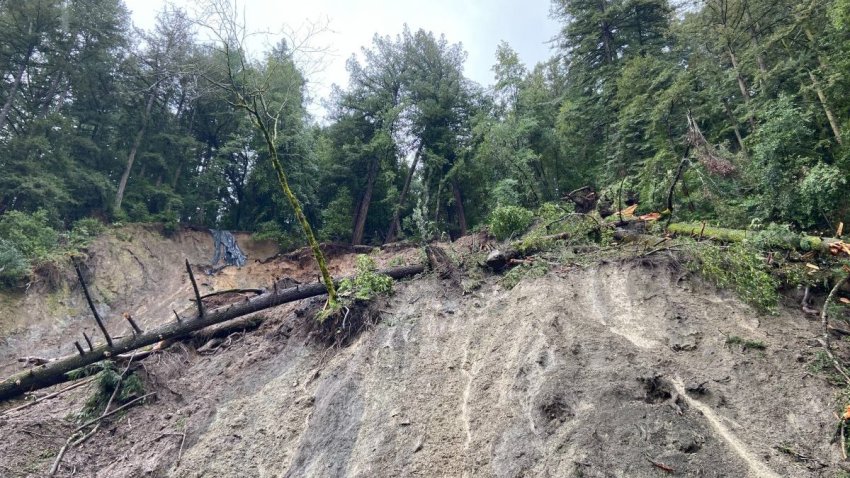 A picture of mudslide debris on State Route 9