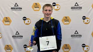 Benjamin Evans, an eighth grader from Twin Peaks Middle School in Poway, won the 2024 San Diego County Scripps Regional Spelling Bee. (Image courtesy of San Diego County Office of Education)