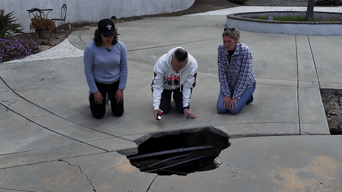 Sinkholes threaten Bonsall family’s home after county stormwater ...