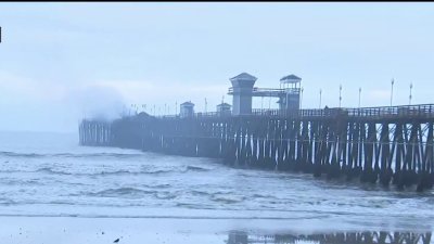 Firefighters continue to battle fire at Oceanside Pier