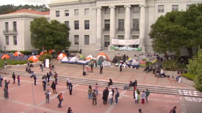 Pro-Palestinian demonstrators continue to camp out on UC Berkeley campus