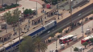 An Amtrak train struck a person near Old Town.