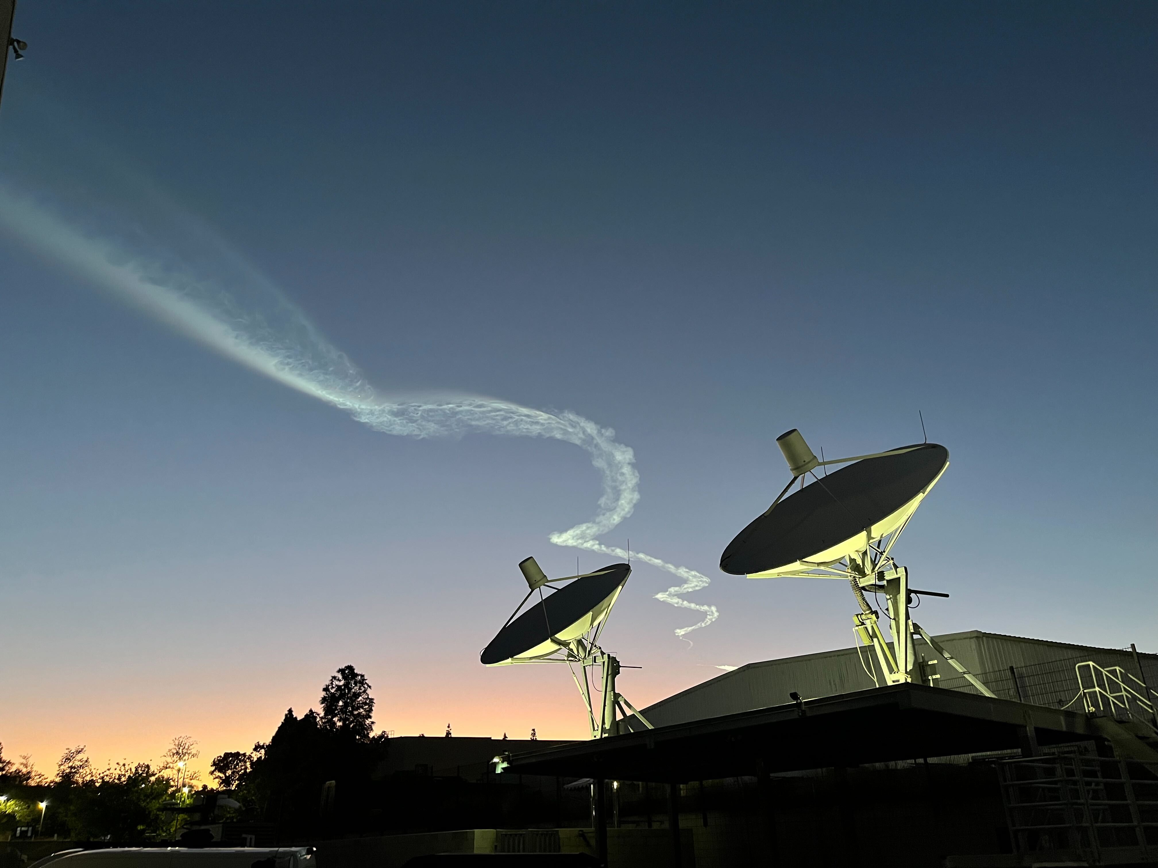 SpaceX's Falcon9 launch can be seen from NBC 7 Studios on April 1, 2024. (NBC 7 San Diego)