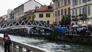 A view of the Navigli in Milan, Italy on May 20, 2024.