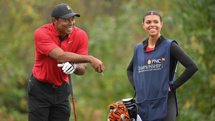 Tiger Woods and his daughter, Sam Woods