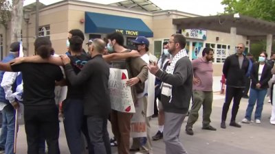 Confrontation between demonstrators at UC San Diego