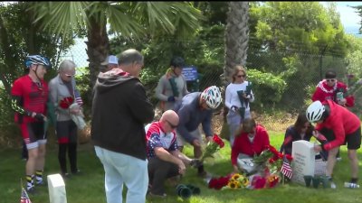 Dozens cycle in Memorial Day ‘Bouquet Ride' to honor sacrifice of fallen San Diego solider