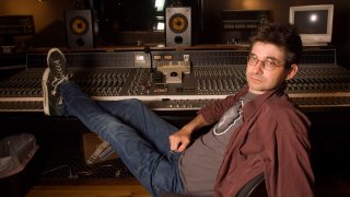 American musician and producer Steve Albini in the ‘A’ control room of his studio, Electrical Audio, Chicago, Illinois, June 24, 2005. (Photo by Paul Natkin/Getty Images)