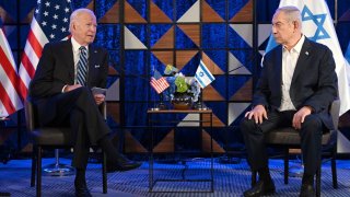 President Joe Biden and Prime Minister Benjamin Netanyahu meet in Tel Aviv, Israel on October 18, 2023.