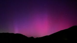 Aurora borealis also known as northern lights seen from Mount Laguna in San Diego County during an unusually strong solar storm hitting Earth on May 10, 2024. (Phil Dykstra)