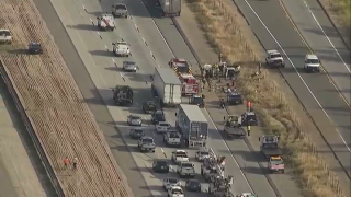 A deadly crash on northbound I-15 was causing a slow-down near Deer Springs Road Tuesday.