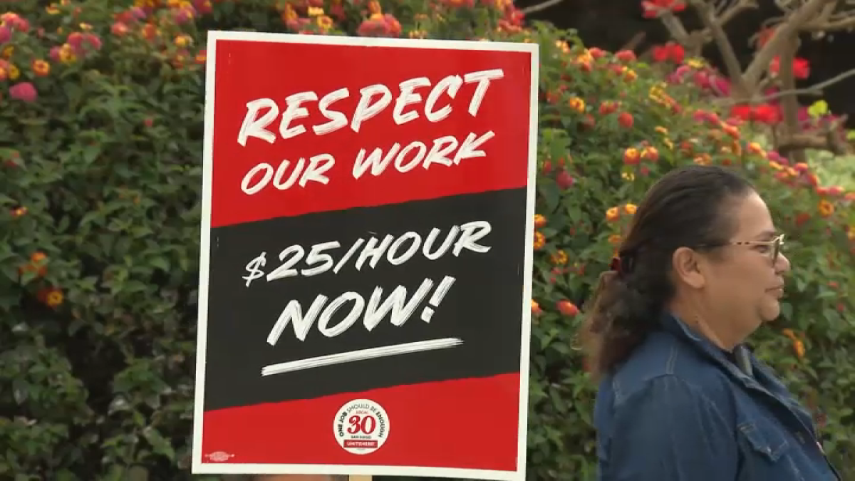 San Diego hospitality, service workers rally for 25 minimum wage NBC