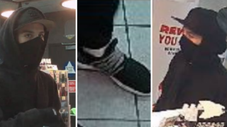 Police released these three images of the suspect, including a closeup of his sneakers