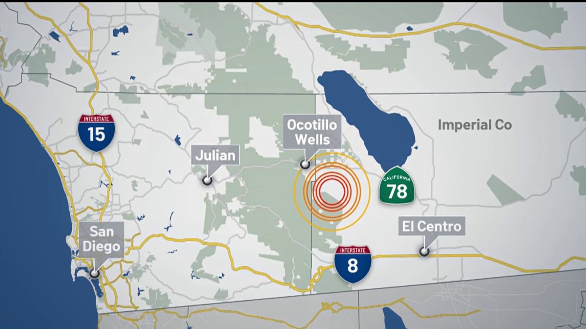 Where did the earthquake hit in san diego today