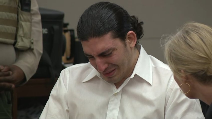 TikToker Ali Abulaban reacts after a jury found him guilty of two counts of first-degree murder in the killing of his wife and her friend.