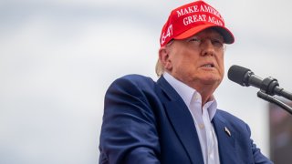 Republican presidential candidate, former U.S. President Donald Trump speaks during his campaign rally at Sunset Park on June 09, 2024 in Las Vegas, Nevada.